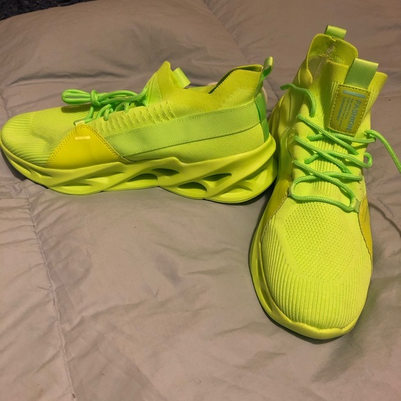Neon Green Running Shoes | Sock Shoes - Picture 2 of 2